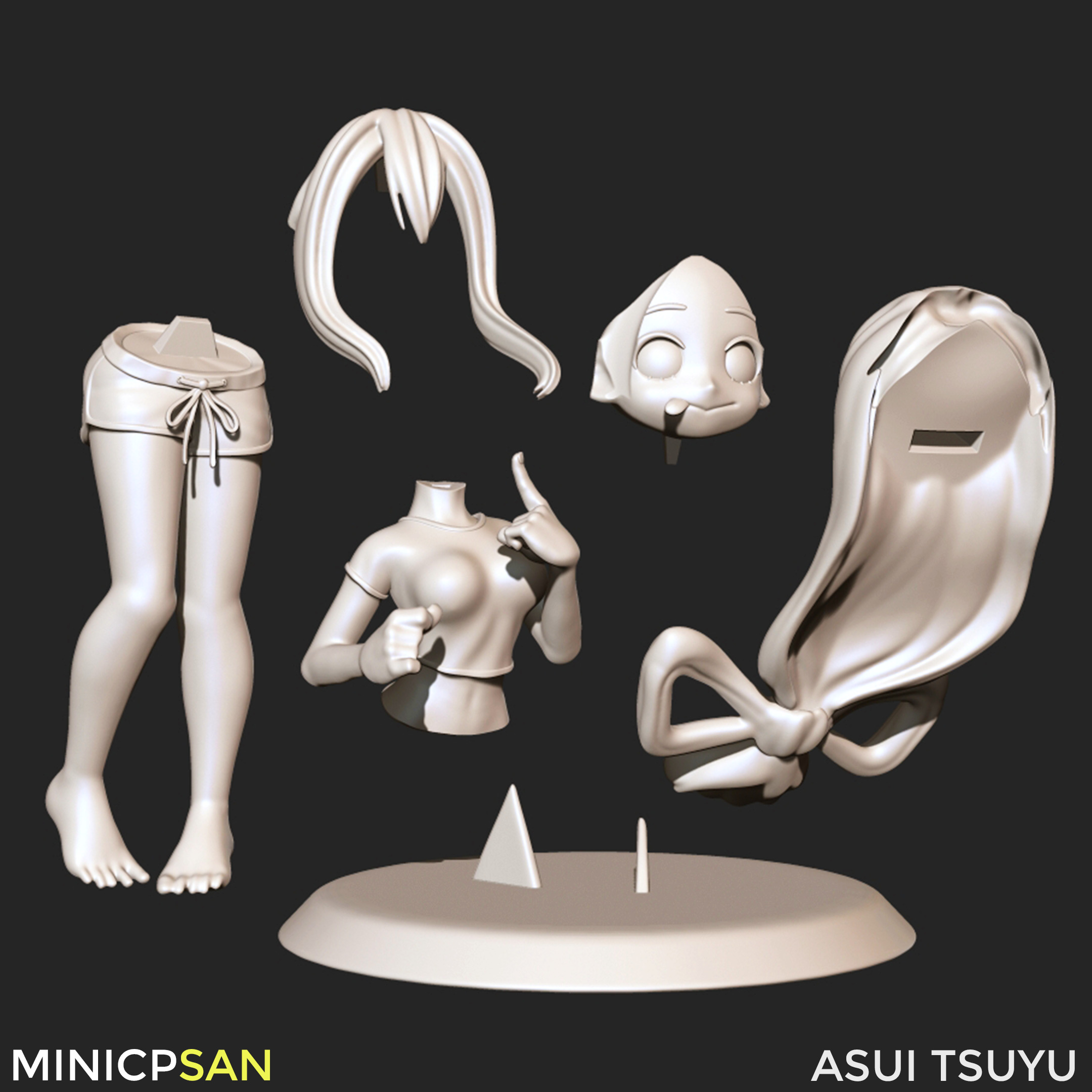 Asui Tsuyu - Cute Casual Home Outfit - My Hero Academia 3D print model_12
