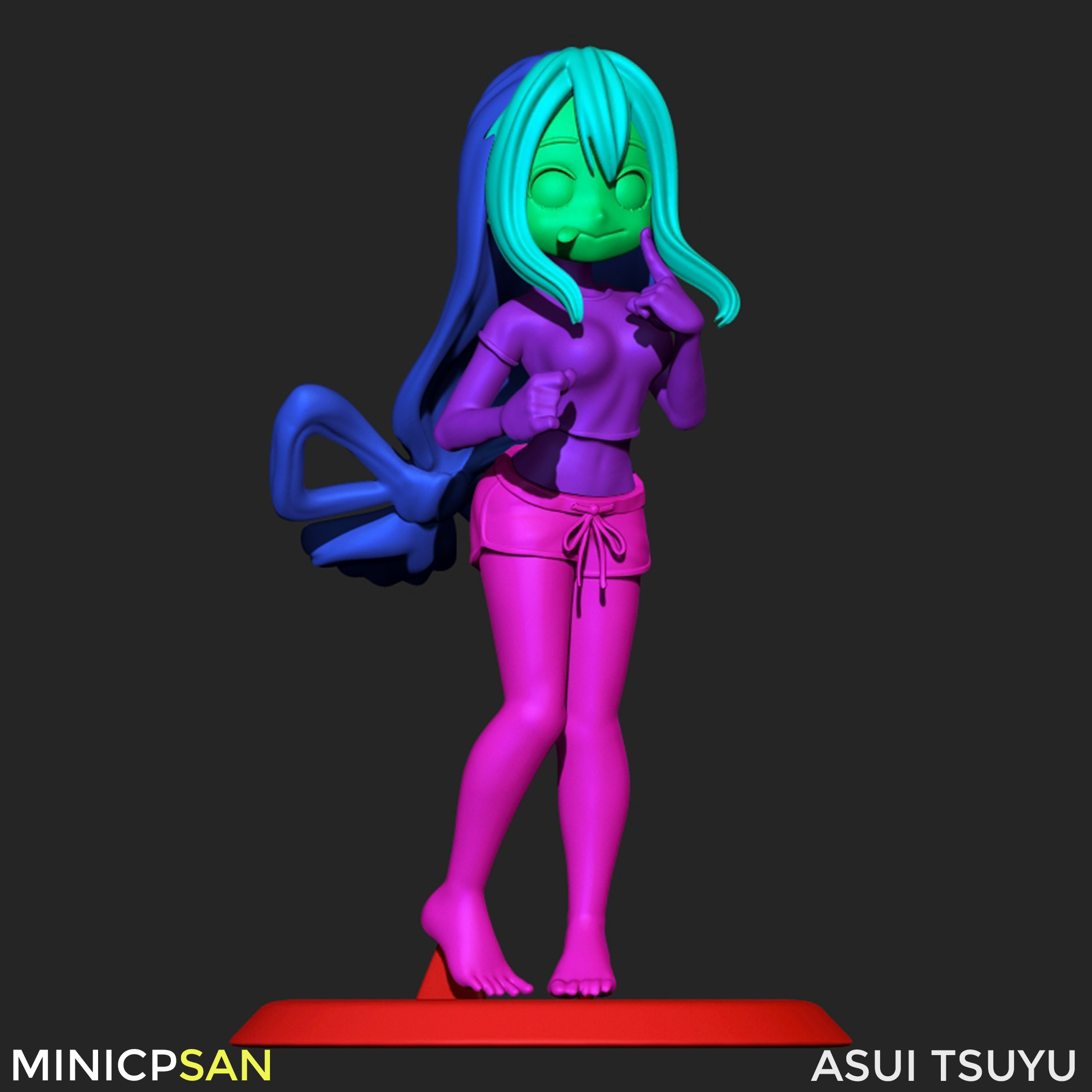 Asui Tsuyu - Cute Casual Home Outfit - My Hero Academia 3D print model_8