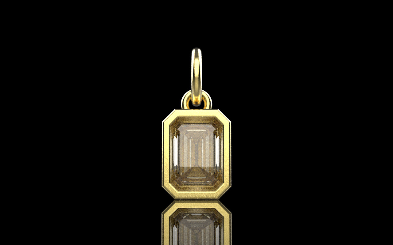 Bezel emerald pendant model 1040 3D print model_12
