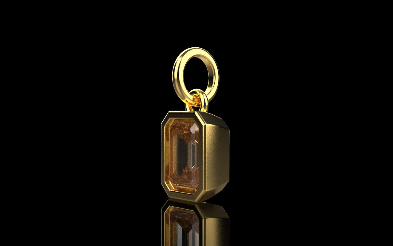 Bezel emerald pendant model 1040 3D print model_22