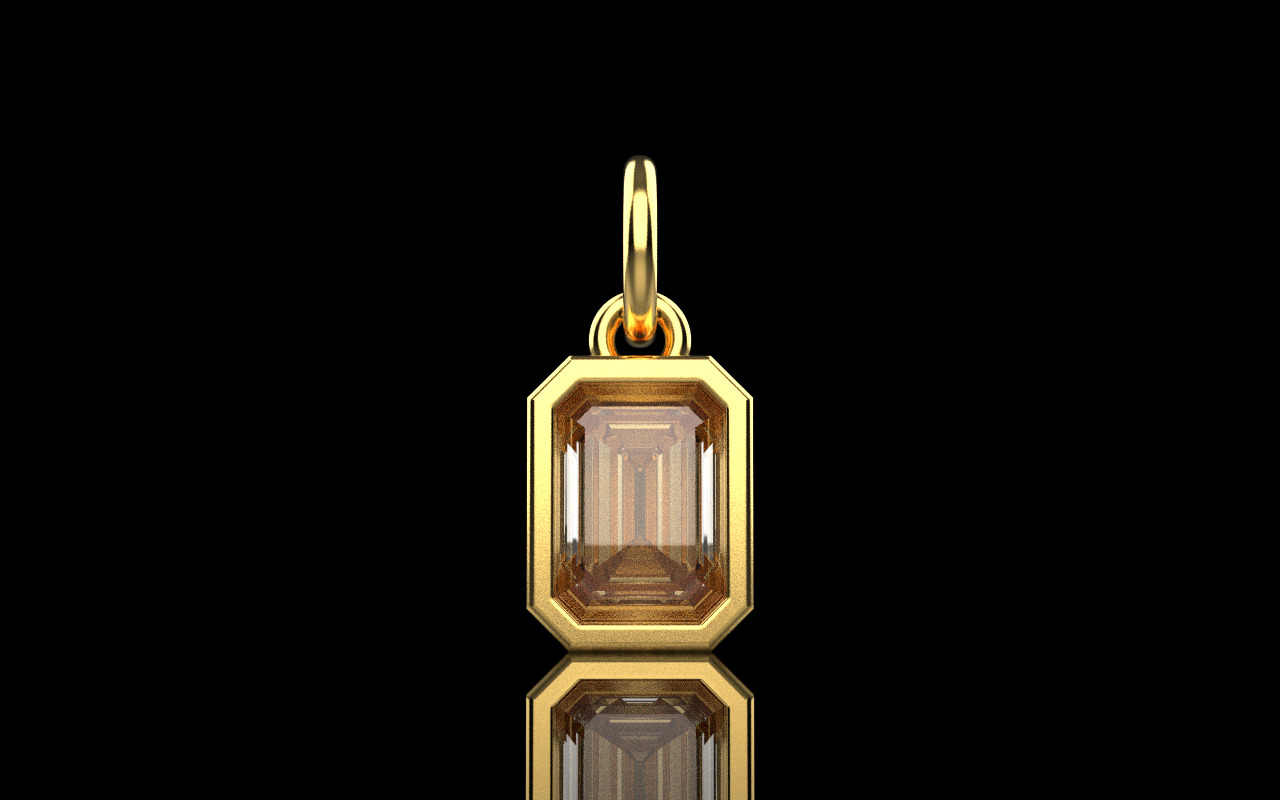 Bezel emerald pendant model 1040 3D print model_11
