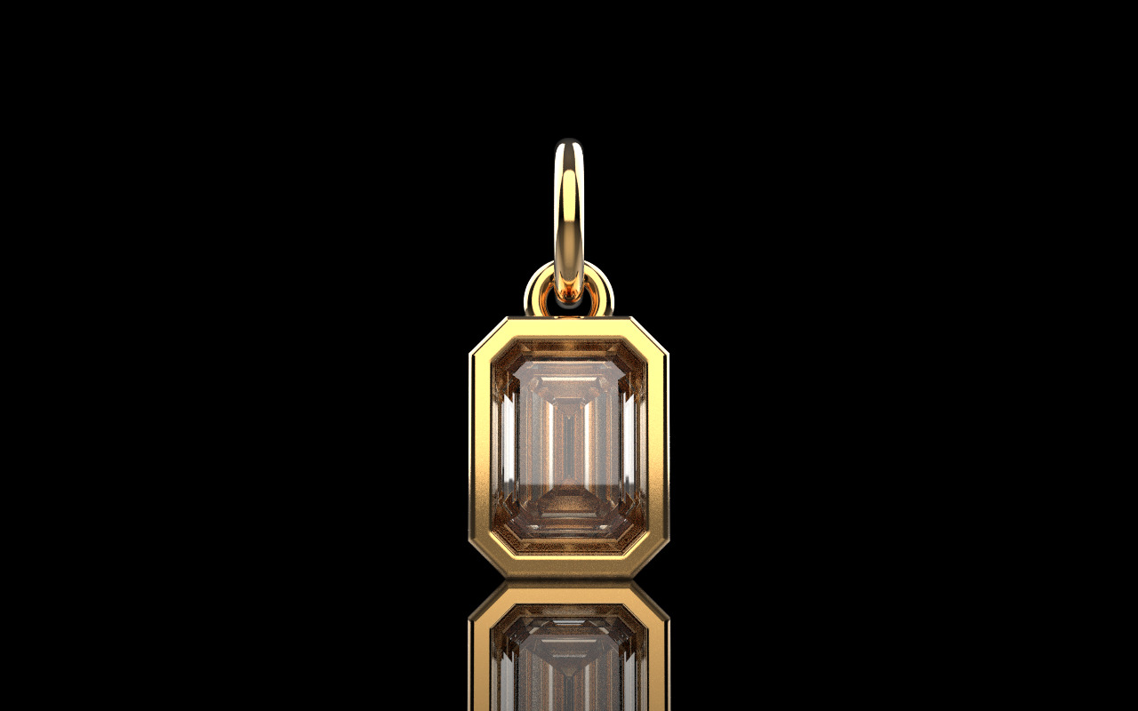 Bezel emerald pendant model 1040 3D print model_13