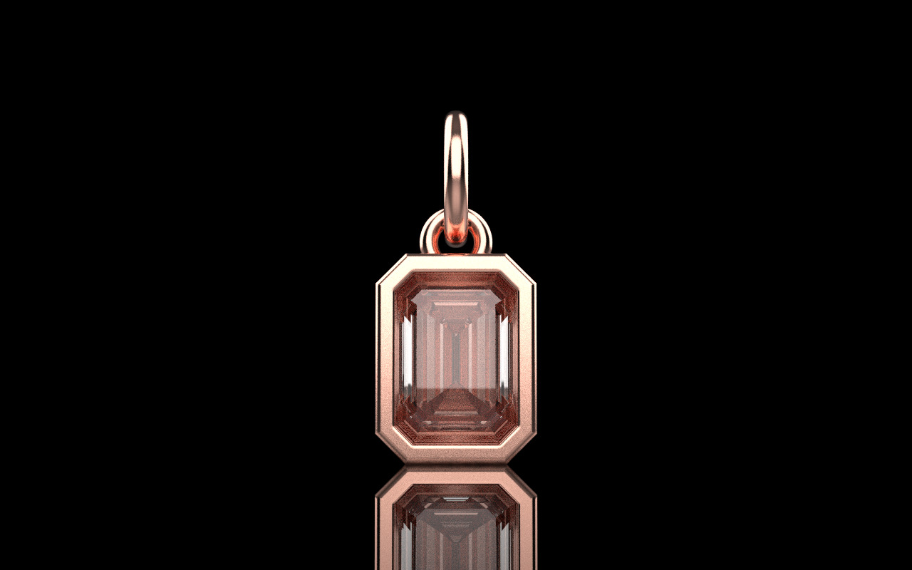 Bezel emerald pendant model 1040 3D print model_15