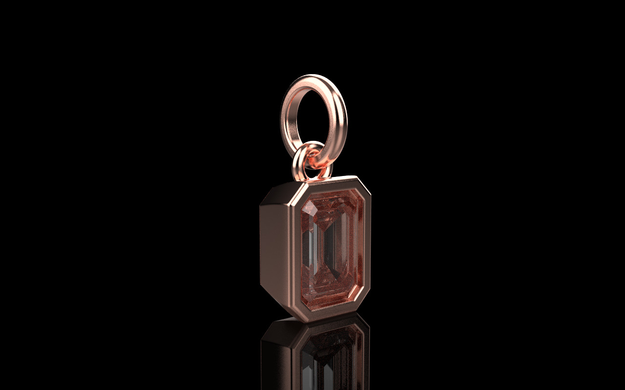 Bezel emerald pendant model 1040 3D print model_19