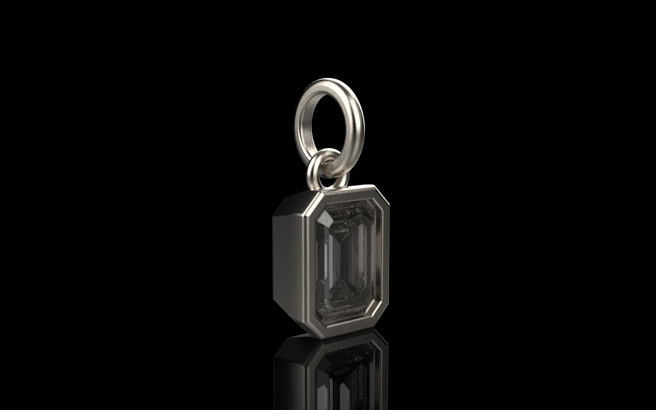 Bezel emerald pendant model 1040 3D print model_20