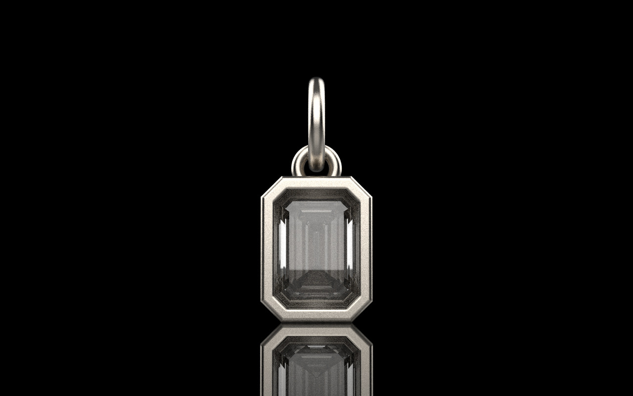 Bezel emerald pendant model 1040 3D print model_14