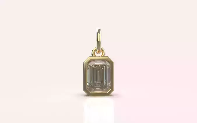 Bezel emerald  pendant model 1040