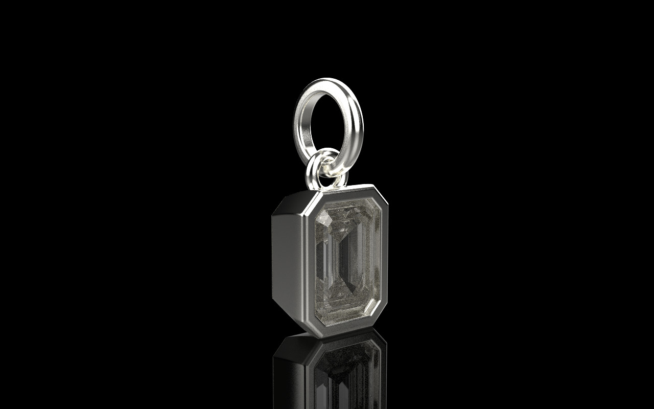 Bezel emerald pendant model 1040 3D print model_21