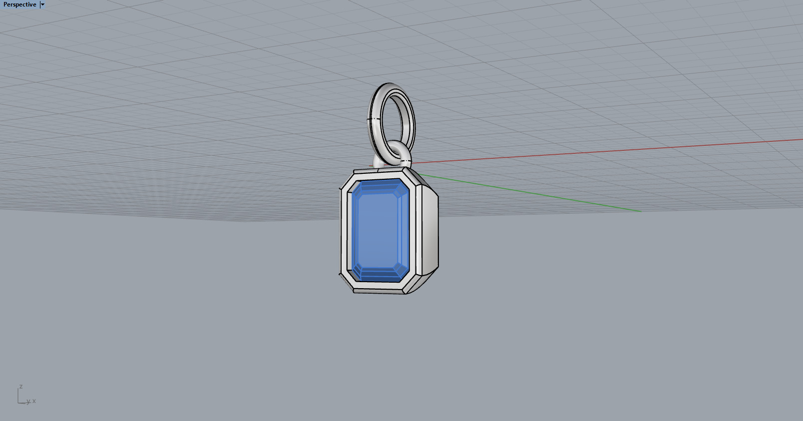 Bezel emerald pendant model 1040 3D print model_10
