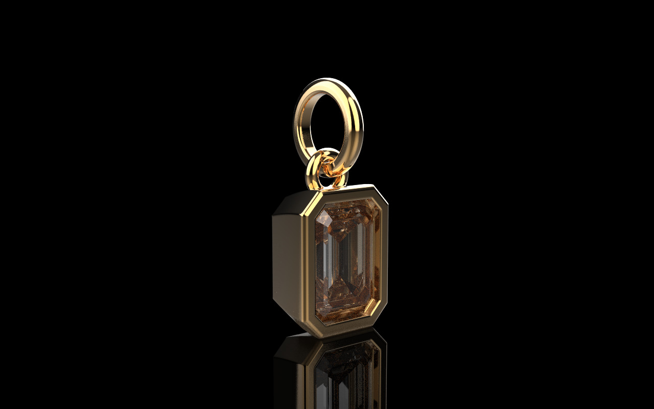 Bezel emerald pendant model 1040 3D print model_18