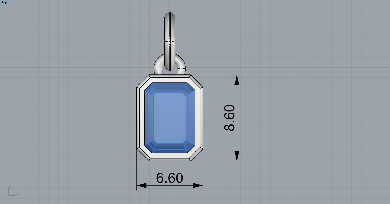Bezel emerald pendant model 1040 3D print model_7