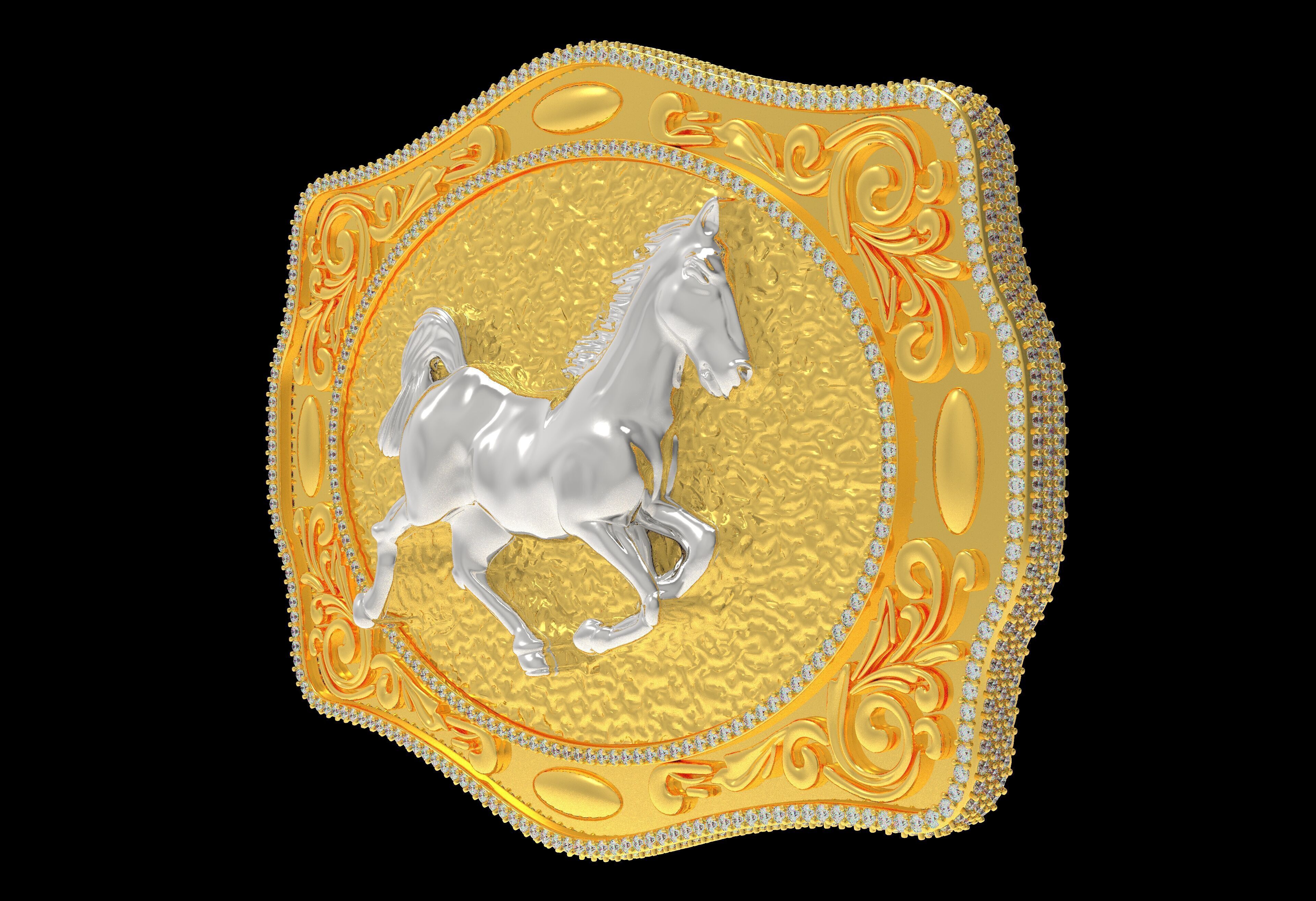 MYADDICTION  House Cowboy Belt Buckle 3D print model_1