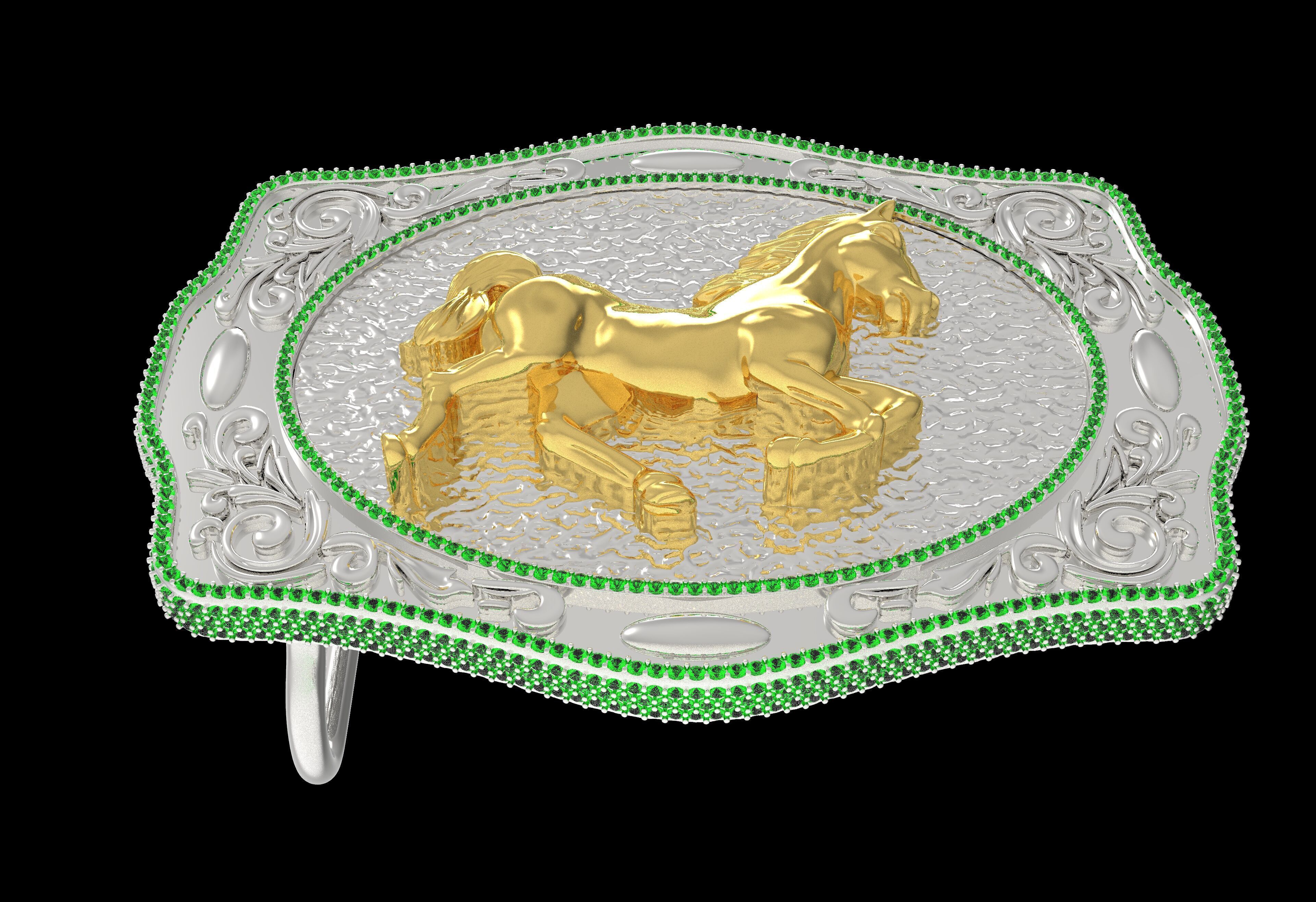MYADDICTION  House Cowboy Belt Buckle 3D print model_5