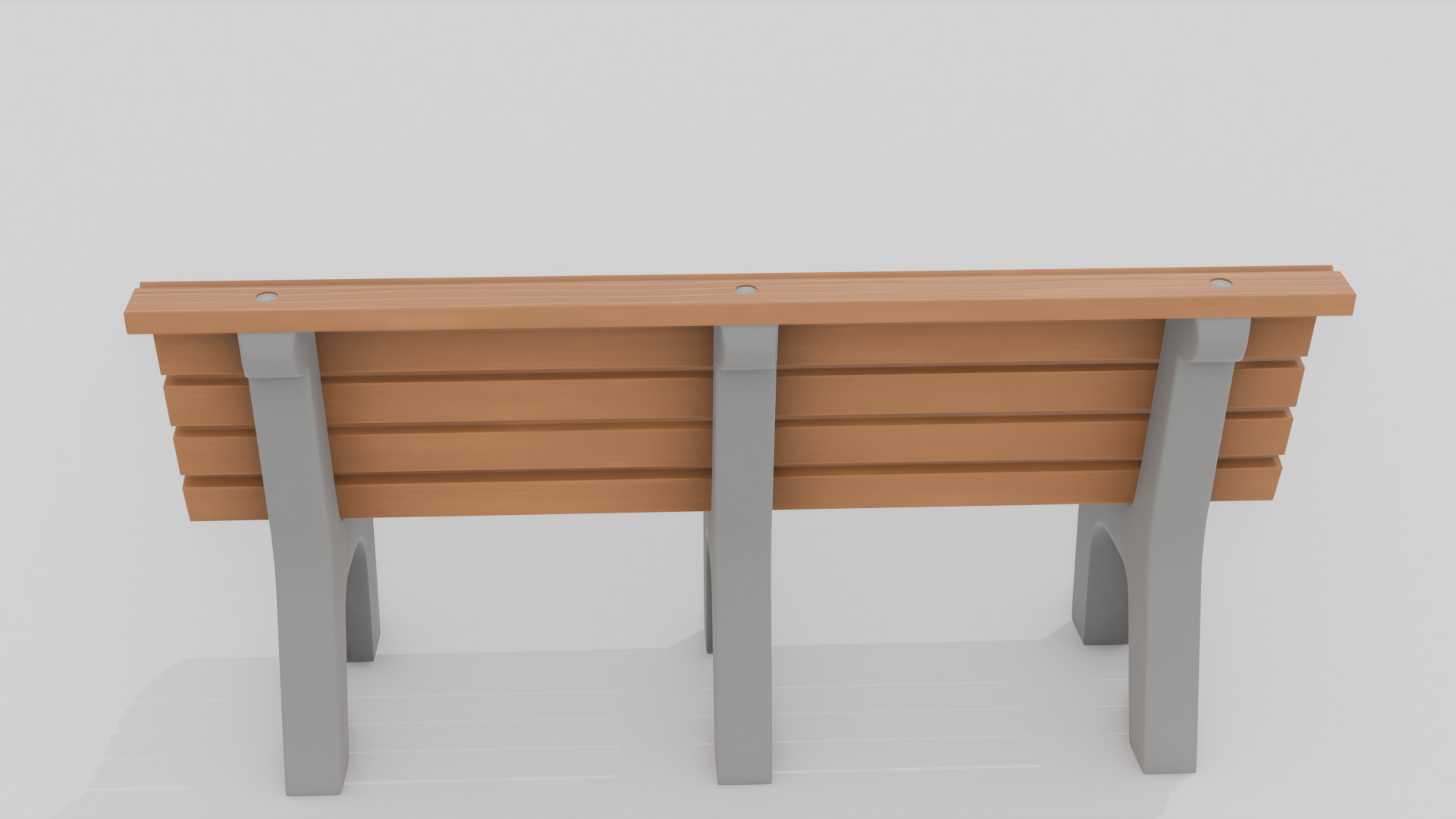 Outdoor Wooden Bench 7 Low-poly 3D model_5