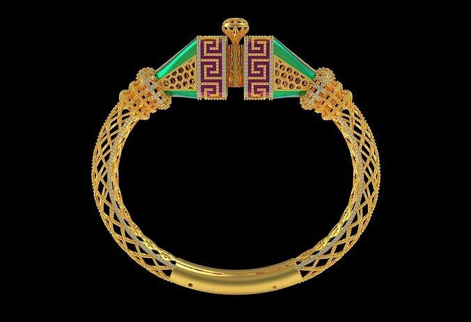 Tiraa Kada Oval Style Gold Bracelet  3D print model