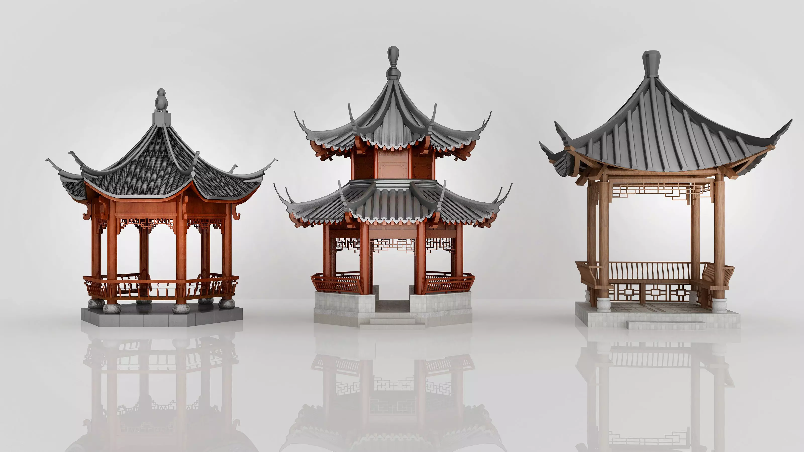 gazebo Low-poly 3D model