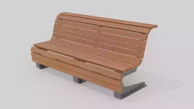 Outdoor Wooden Bench 8 Low-poly 3D model Outdoor Wooden Bench 8 Low-poly 3D model