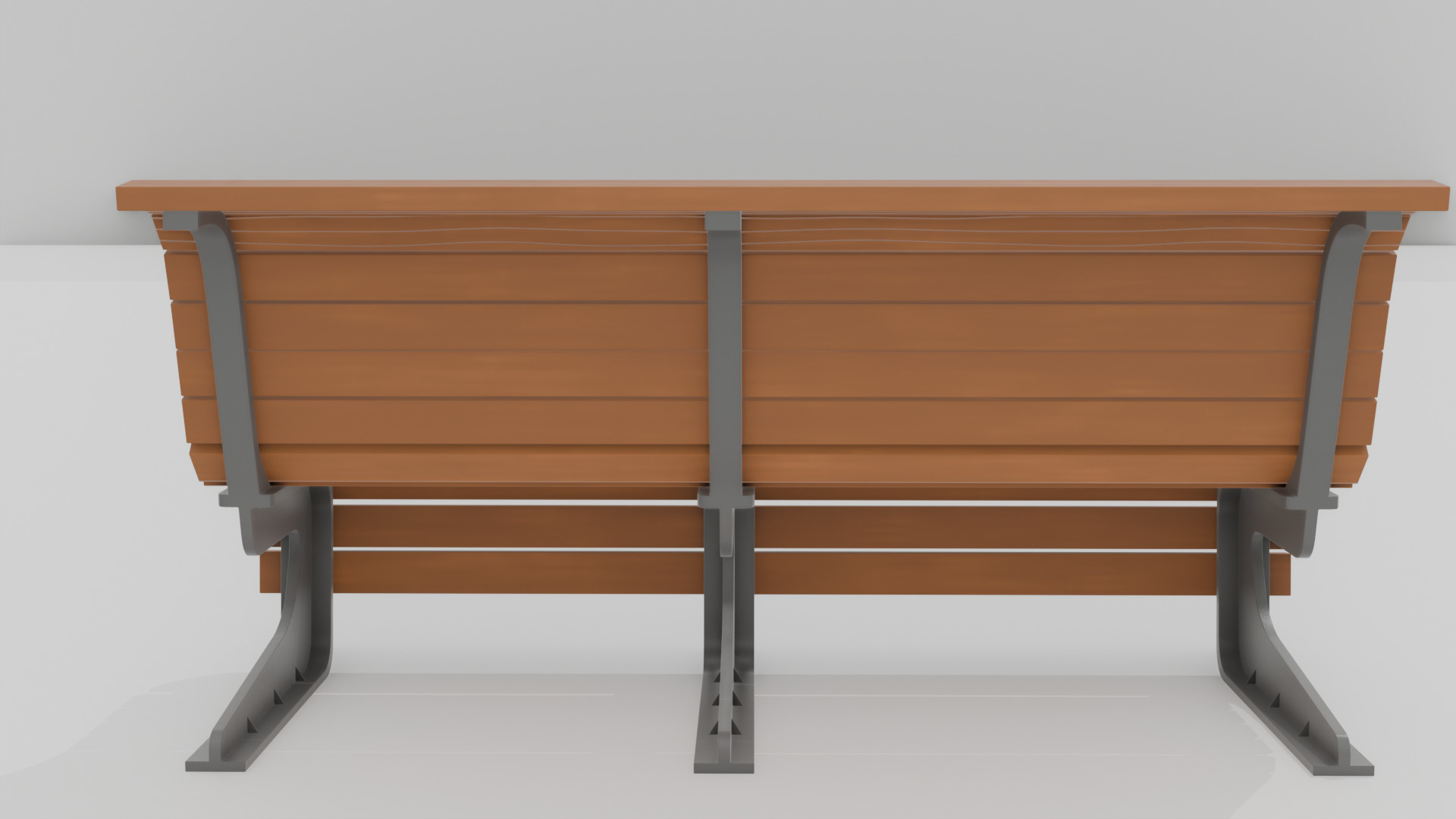 Outdoor Wooden Bench 8 Low-poly 3D model_5