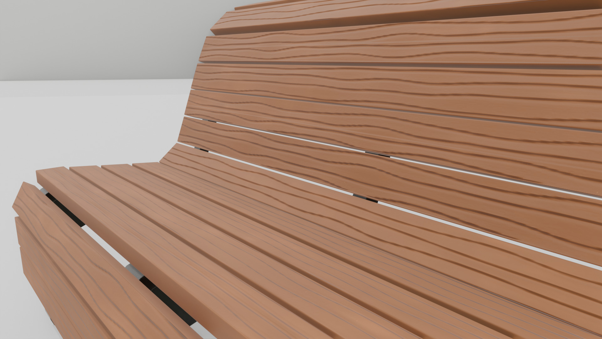 Outdoor Wooden Bench 8 Low-poly 3D model_7