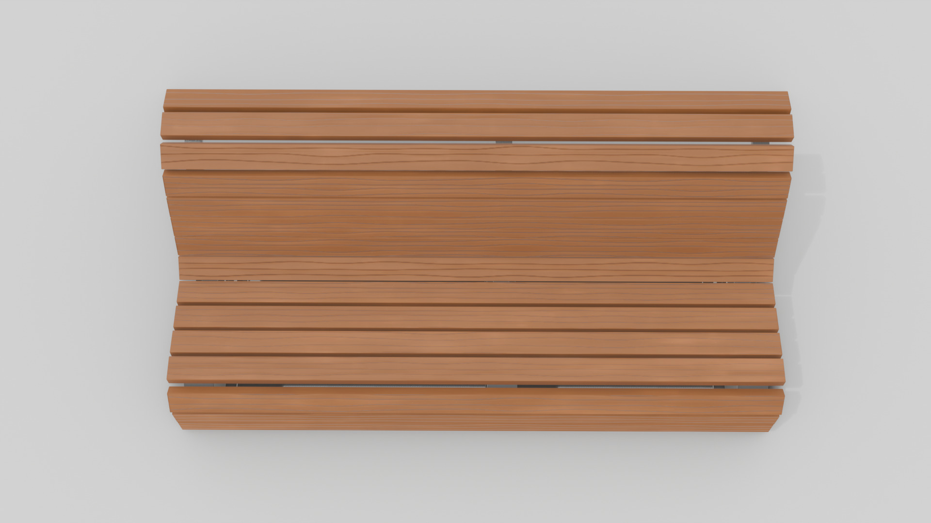 Outdoor Wooden Bench 8 Low-poly 3D model_8