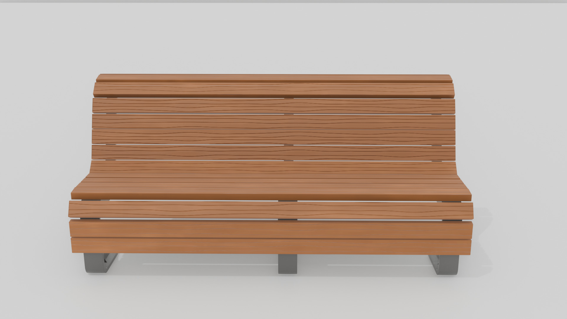 Outdoor Wooden Bench 8 Low-poly 3D model_3