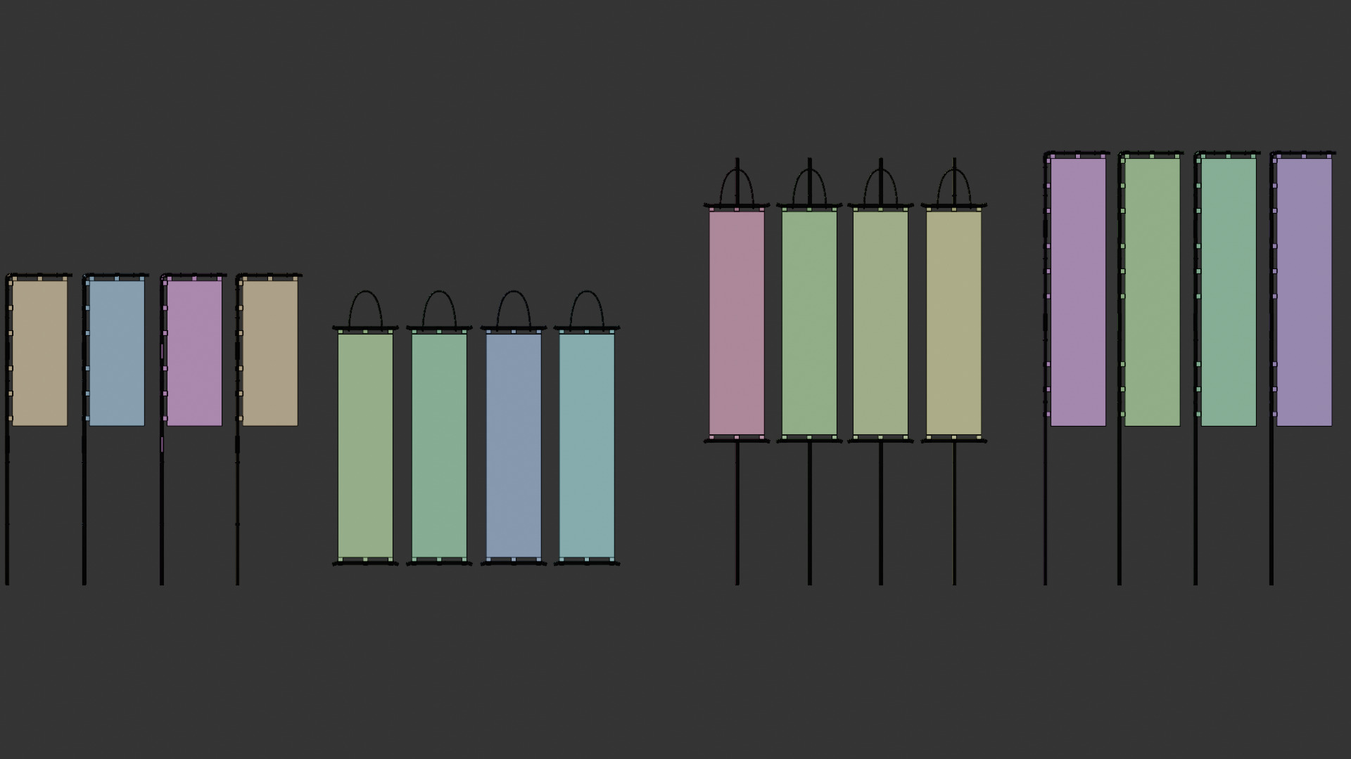 Oriental Structures - Sashimono Japanese War Banner Low-poly 3D model_11