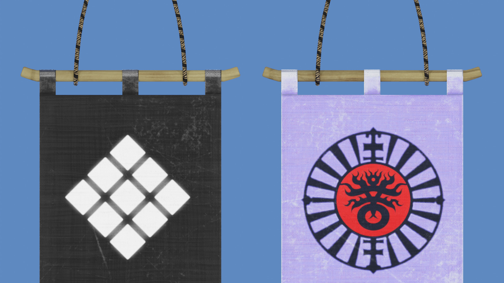 Oriental Structures - Sashimono Japanese War Banner Low-poly 3D model_6