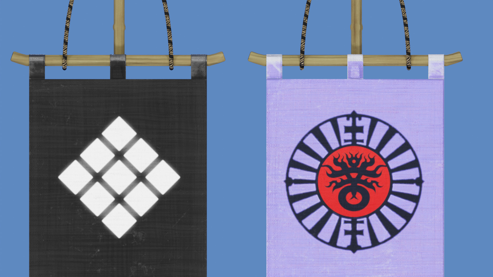 Oriental Structures - Sashimono Japanese War Banner Low-poly 3D model_9