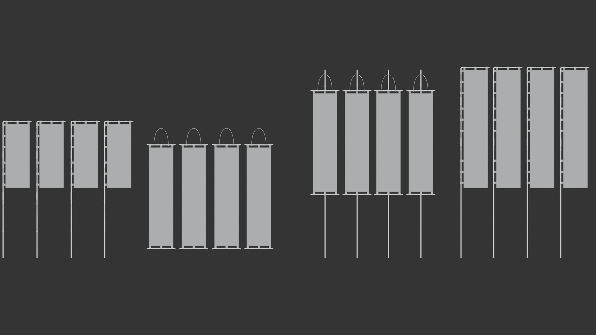 Oriental Structures - Sashimono Japanese War Banner Low-poly 3D model_10