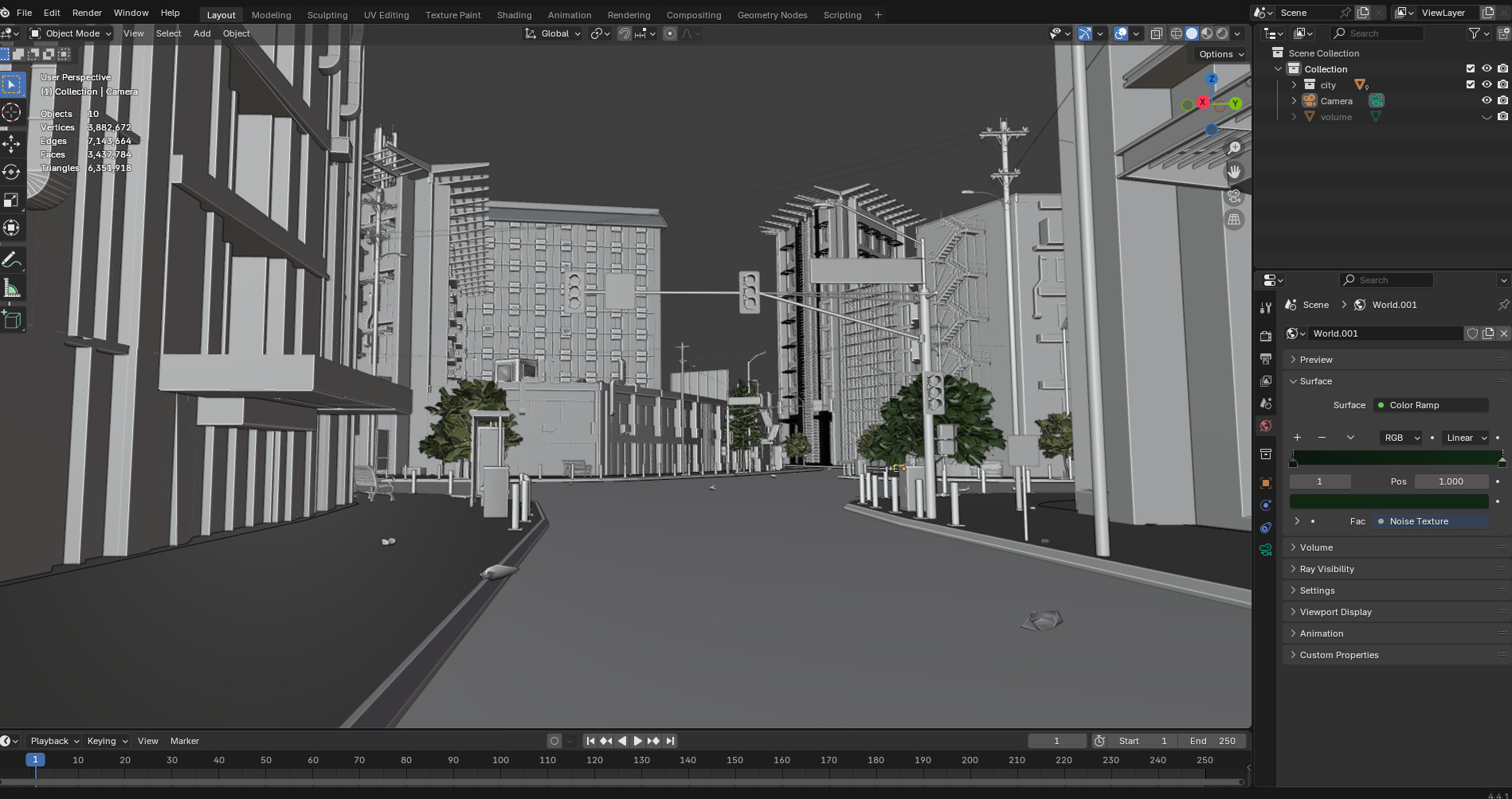 Modern Urban City - Morning wet street scene 3D model_19