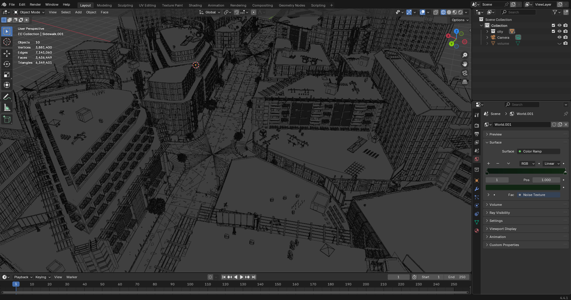 Modern Urban City - Morning wet street scene 3D model_27