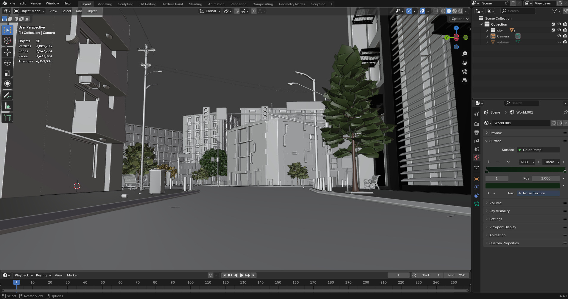 Modern Urban City - Morning wet street scene 3D model_30