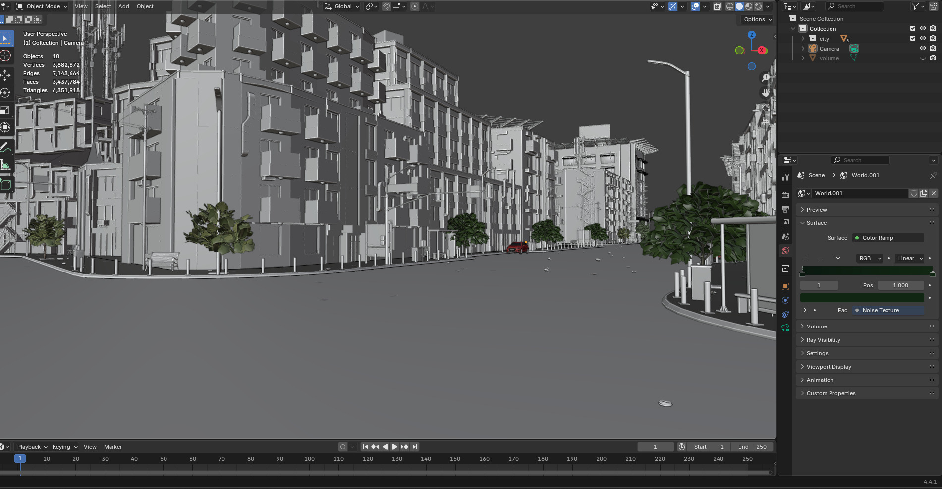 Modern Urban City - Morning wet street scene 3D model_32