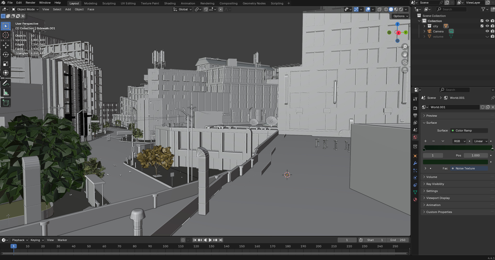 Modern Urban City - Morning wet street scene 3D model_17