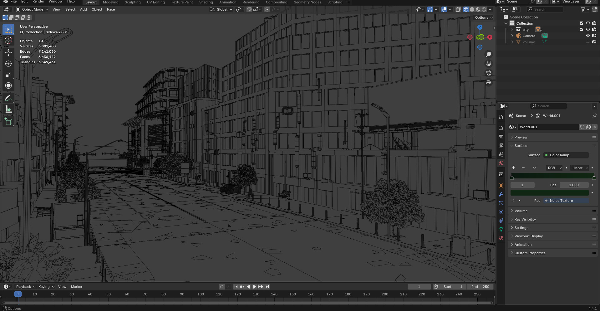 Modern Urban City - Morning wet street scene 3D model_29