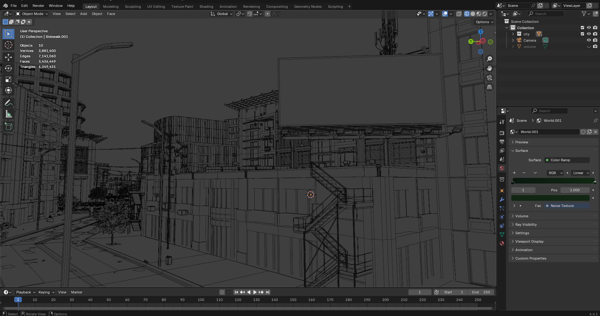 Modern Urban City - Morning wet street scene 3D model_21