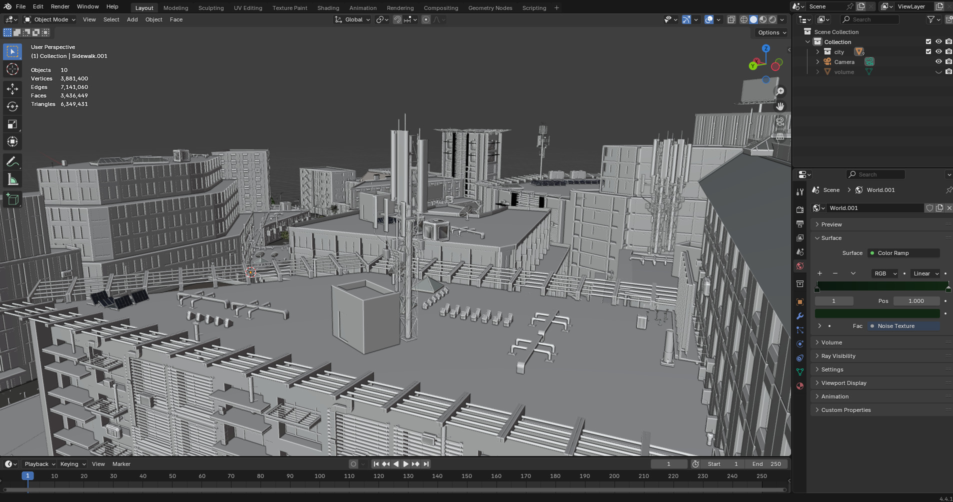 Modern Urban City - Morning wet street scene 3D model_20