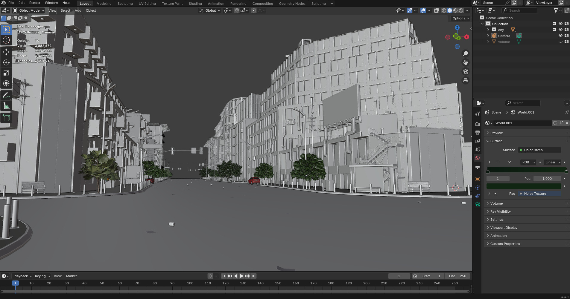 Modern Urban City - Morning wet street scene 3D model_26