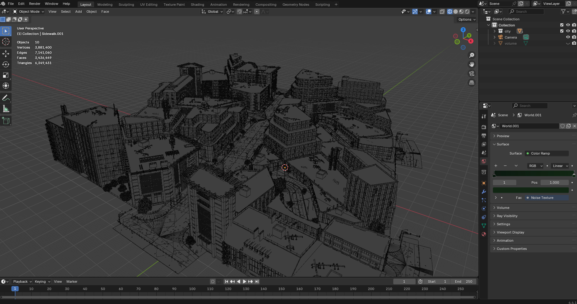 Modern Urban City - Morning wet street scene 3D model_18