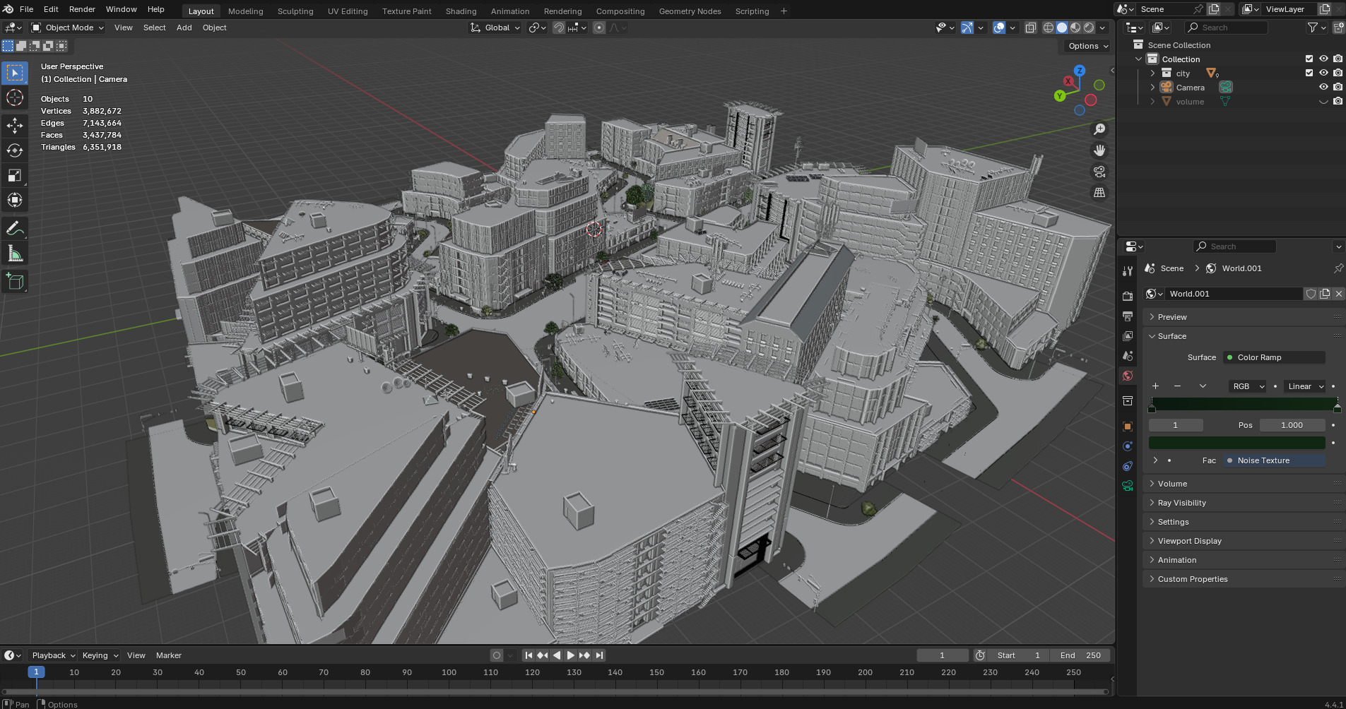Modern Urban City - Morning wet street scene 3D model_22