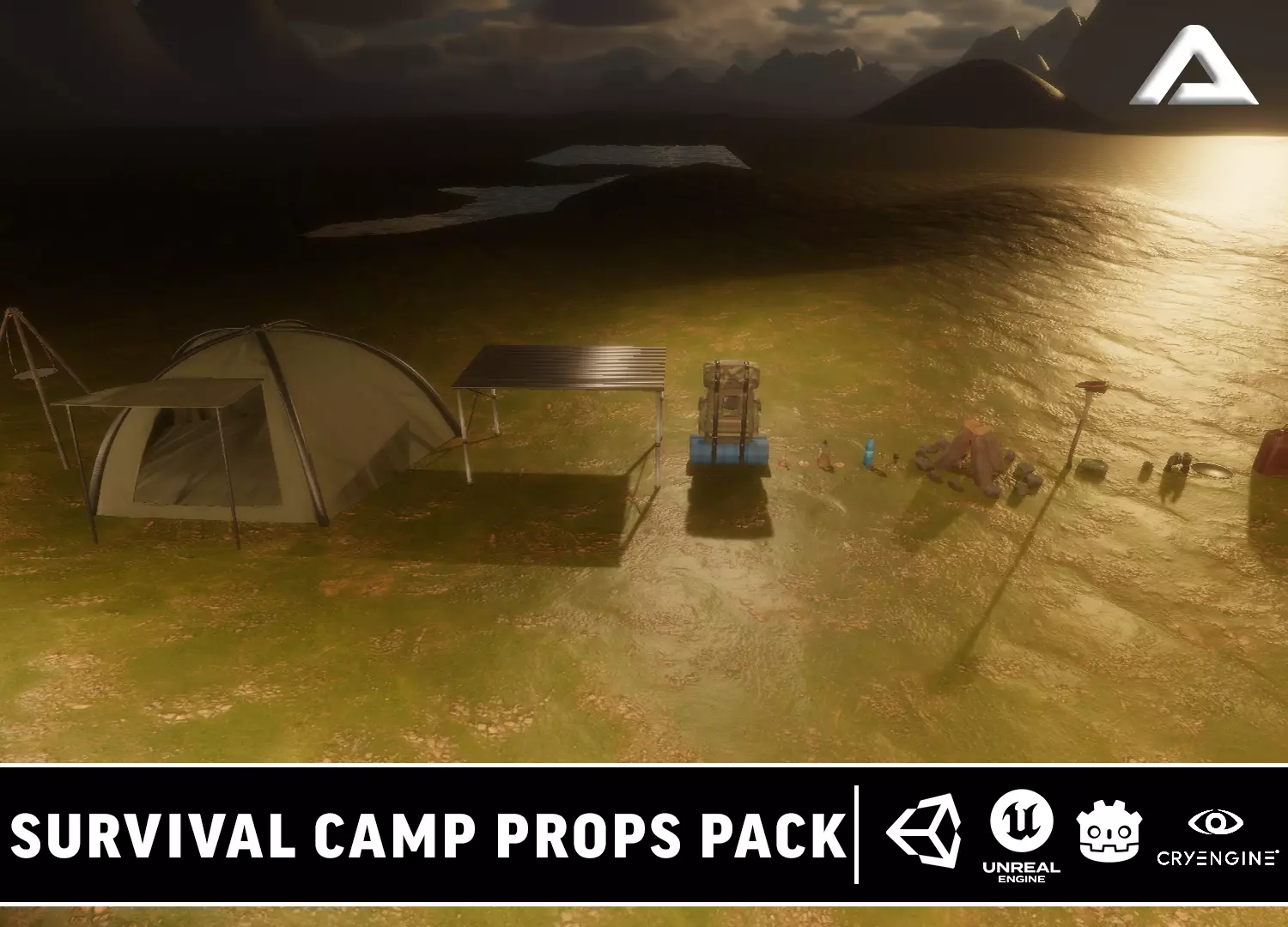 Survival Camp Props Pack - Game Ready Low-poly 3D model_0