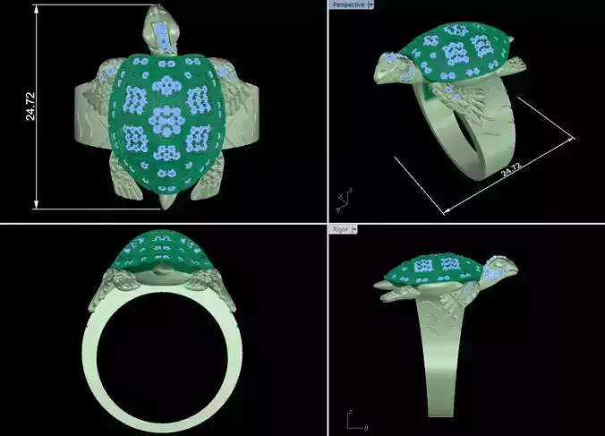 diamond turtle ring