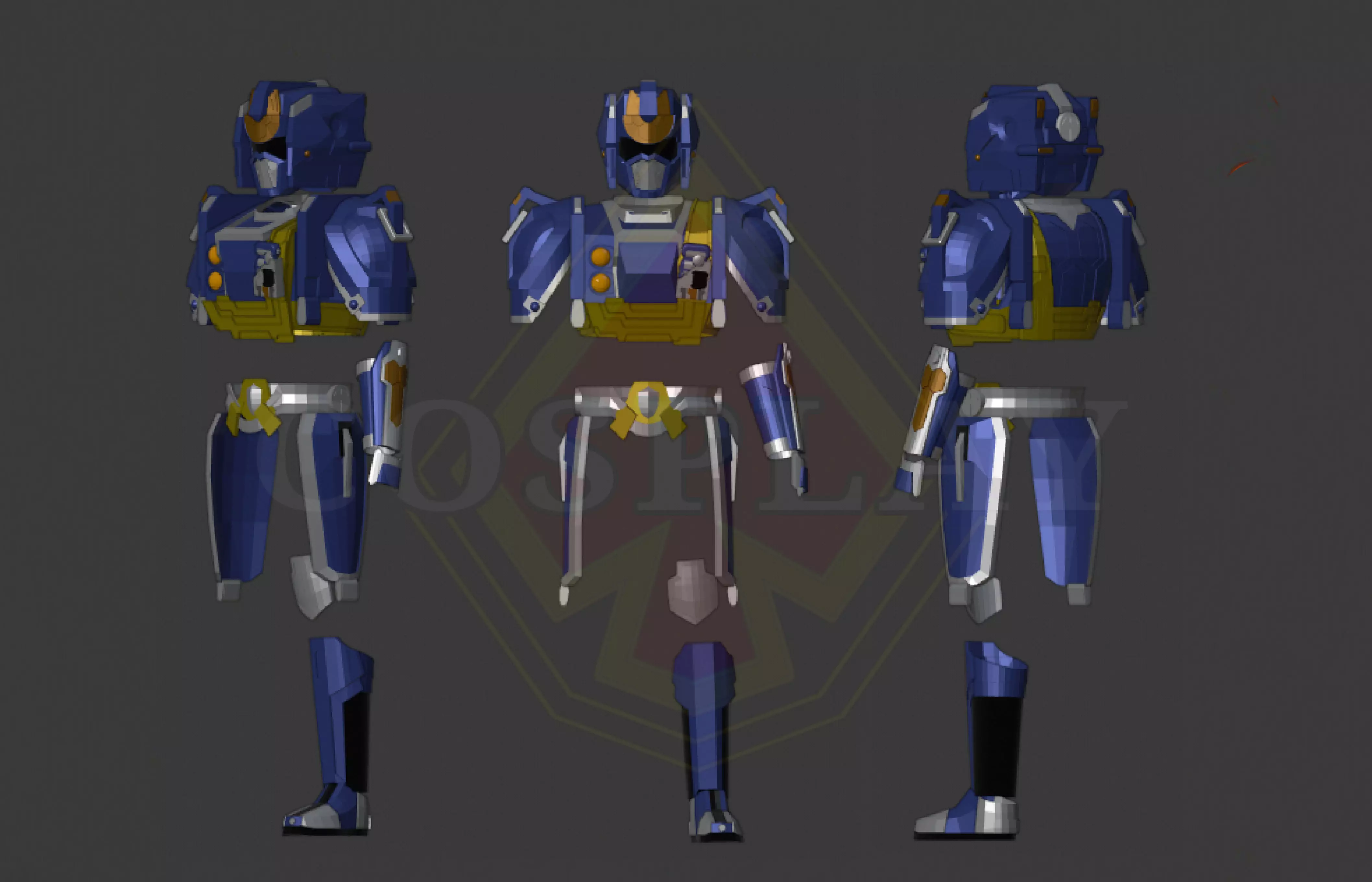 Justiriser Raiser Gant Pepakura Foam Unfold 3D model_0