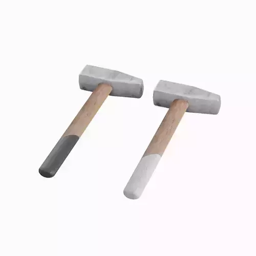 Wooden Industrial Hammer Set Low-poly 3D model