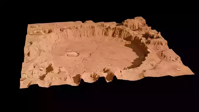Landscape 3D model Low-poly 3D model