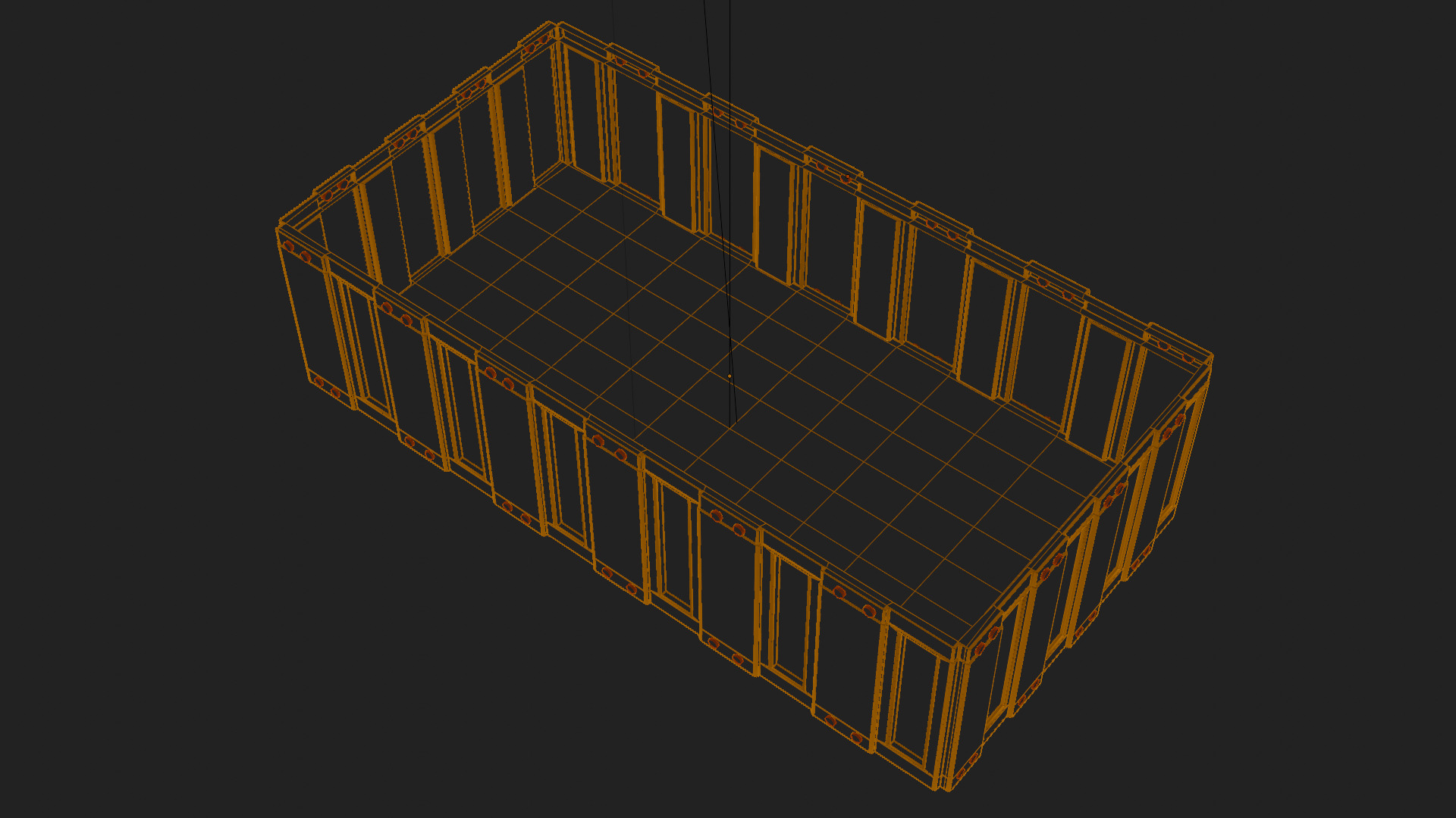 Wooden Crate Low-poly 3D model_4