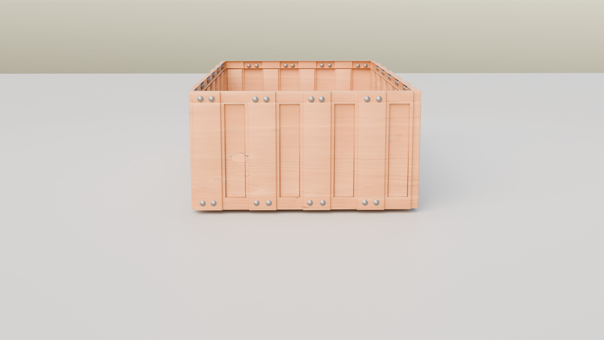 Wooden Crate Low-poly 3D model_2