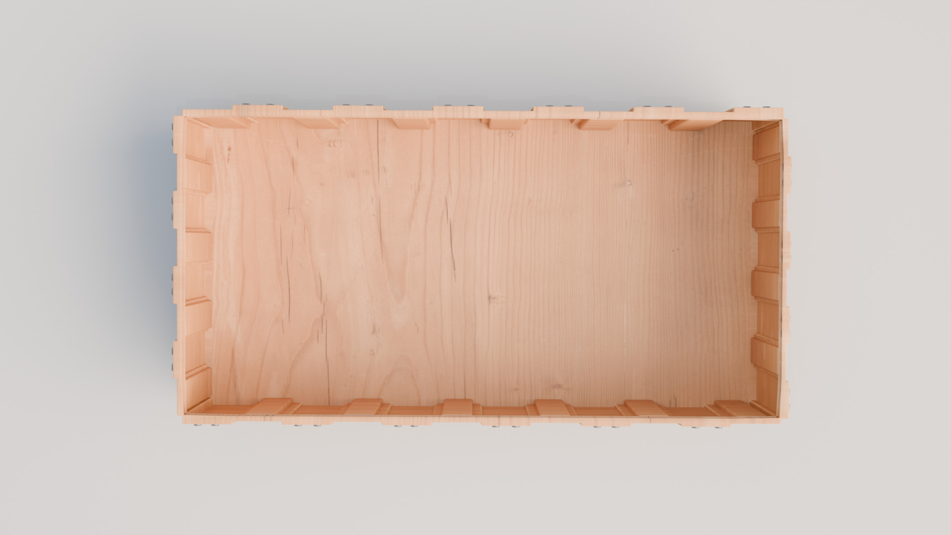 Wooden Crate Low-poly 3D model_3