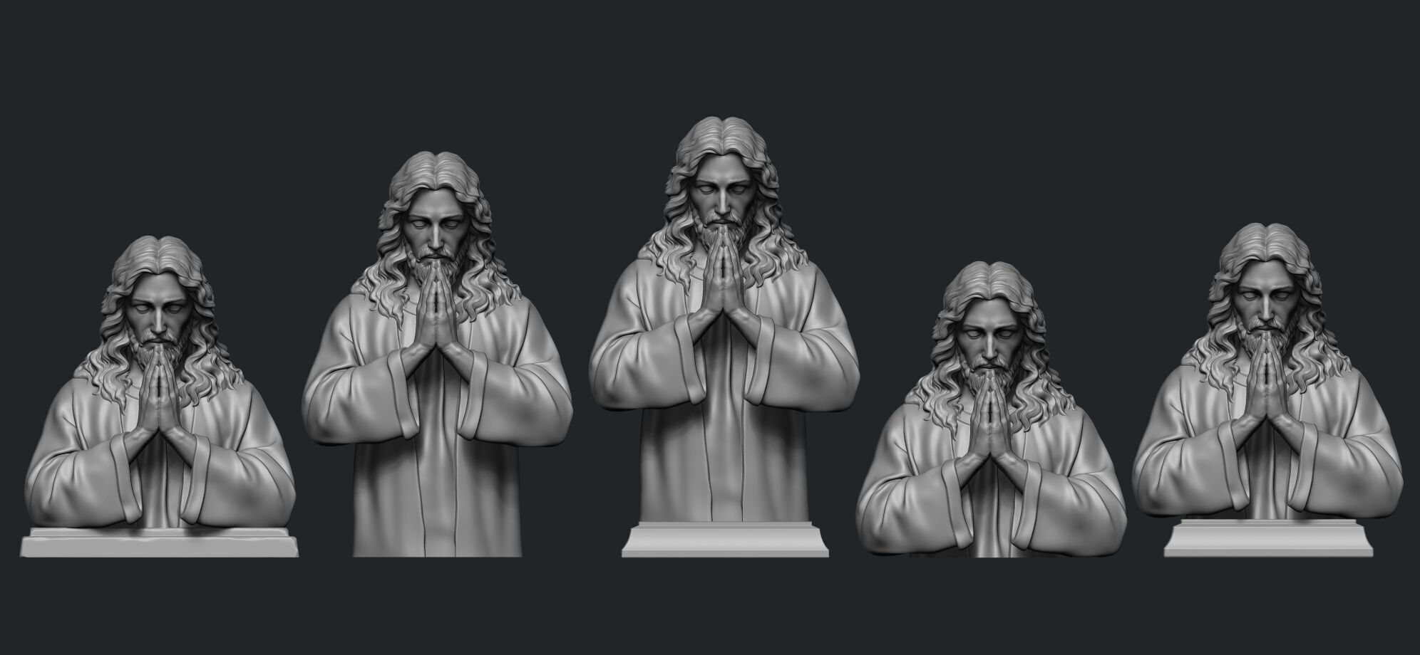 Jesus prayer bust  3D print model_30