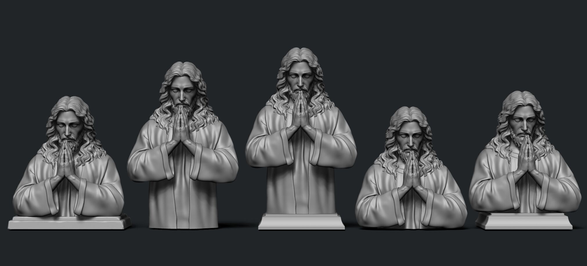 Jesus prayer bust  3D print model_4